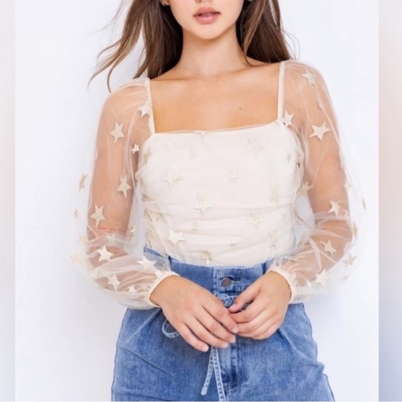 Le Lis Mesh Star Bodysuit - Picture 1 of 5